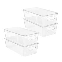 Recipientes de armazenamento Vtopmart Clear com tampas, 4 unidades para geladeira Recipientes de armazenamento Vtopmart Clear com tampas, 4 unidades para geladeira