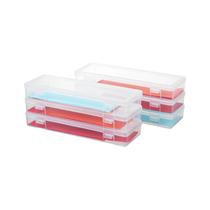 Recipientes de caixa de armazenamento novelinks Stackable Plastic Clear (pacote com 6)