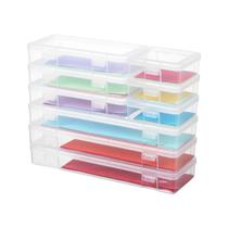Recipientes de caixa de armazenamento novelinks Stackable Plastic Clear