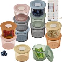 Recipientes de Comida para Bebê Moonkie - 120ml, Silicone, com Tampas Herméticas Recipientes de Comida para Bebê Moonkie - 120ml, Silicone, com Tampas Herméticas