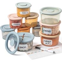 Recipientes de Comida para Bebê Moonkie - Silicone, 240ml/120ml - Conjunto com 2 Recipientes de Comida para Bebê Moonkie - Silicone, 240ml/120ml - Conjunto com 2