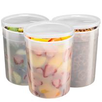 Recipientes de delicatessen para armazenamento de alimentos, pacote confortável, 6 conjuntos de 3,8 L com tampas Recipientes de delicatessen para armazenamento de alimentos, pacote confortável, 6 conjuntos de 3,8 L com tampas