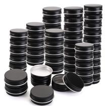Recipientes de estanho de armazenamento Foraineam, pacote de 100 ml, alumínio preto Recipientes de estanho de armazenamento Foraineam, pacote de 100 ml, alumínio preto