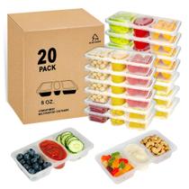 Recipientes de lanches reutilizáveis MACTANO 240mL, 3 compartimentos, 20 conjuntos