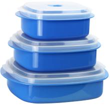 Recipientes de micro-ondas Reston Lloyd, conjunto de 3 Azure sem BPA