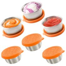 Recipientes de molho para salada Qukaka 50mL em aço inoxidável x6 Recipientes de molho para salada Qukaka 50mL em aço inoxidável x6