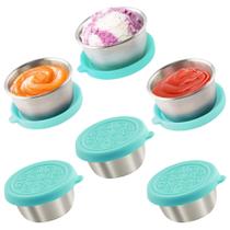 Recipientes de molho para salada Qukaka 50mL em aço inoxidável x6