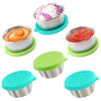 Recipientes de molho para salada Qukaka 50mL em aço inoxidável x6 Recipientes de molho para salada Qukaka 50mL em aço inoxidável x6