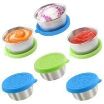 Recipientes de molho para salada Qukaka 50mL em aço inoxidável x6