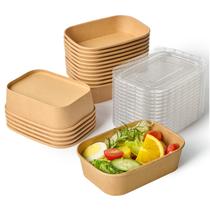 Recipientes de papel para alimentos JOLLY CHEF, pacote de 50, 560 ml com tampas x19 onças