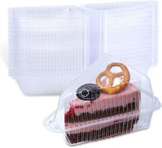 Recipientes de plástico Cake Slice AQSXO 50 unidades com tampas de 10 cm