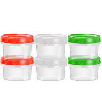 Recipientes de plástico EONJOE 60 ml com tampas, molho para salada, pacote com 6 Recipientes de plástico EONJOE 60 ml com tampas, molho para salada, pacote com 6