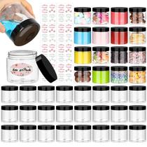 Recipientes de plástico Jaisie.W vazios 180 ml com tampas, pacote com 40 Recipientes de plástico Jaisie.W vazios 180 ml com tampas, pacote com 40