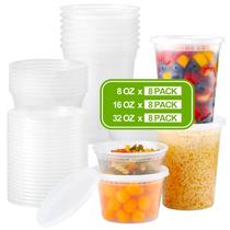 Recipientes de plástico para alimentos Deli AOZITA 8 onças 16 onças 32 onças 24 conjuntos