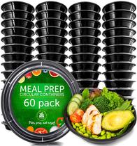 Recipientes de Plástico PrepNaturals - Pacote com 60 Unidades (com Tampas) - Sem BPA