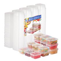 Recipientes de plástico RIKICACA 120 ml com tampas, pacote de 200, 4 onças quadradas Recipientes de plástico RIKICACA 120 ml com tampas, pacote de 200, 4 onças quadradas