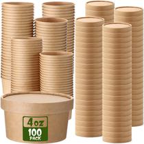 Recipientes de sopa de papel descartáveis Fulmoon 100 Pack 120mL
