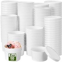 Recipientes de sopa de papel descartáveis Fulmoon 100 Pack 180mL