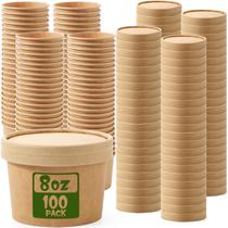 Recipientes de sopa de papel descartáveis Fulmoon 100 Pack 240mL