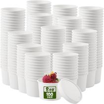 Recipientes de sopa de papel descartáveis Fulmoon 100 Pack 240mL