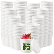 Recipientes de sopa de papel descartáveis Fulmoon 100, pacote de 480 ml com tampas