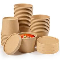 Recipientes de sopa de papel descartáveis JOLLY CHEF 350mL, pacote com 50