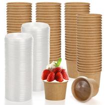 Recipientes de sopa de papel FISDEN 8 onças com tampas (pacote de 100) Recipientes de sopa de papel FISDEN 8 onças com tampas (pacote de 100)