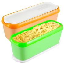 Recipientes de sorvete Boxdljh 1,5 L, conjunto de 2 ciano+laranja