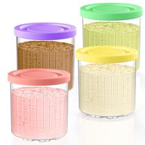 Recipientes de tinta cremosa QVN Ninja 16 onças, pacote com 4 tampas Recipientes de tinta cremosa QVN Ninja 16 onças, pacote com 4 tampas