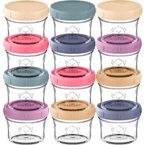 Recipientes de vidro para alimentos para bebês KeaBabies, 12 unidades, 120 ml, à prova de vazamentos