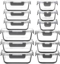 Recipientes de vidro para armazenamento de alimentos AILTEC, pacote com 12 tampas de 1,05 L