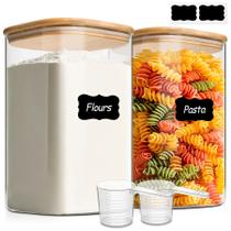 Recipientes de vidro para armazenamento de alimentos ComSaf, conjunto de 2 3600ml Recipientes de vidro para armazenamento de alimentos ComSaf, conjunto de 2 3600ml