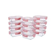 Recipientes de vidro para armazenamento de alimentos GULFLIN, pacote com 12 unidades, conjunto rosa de 350 ml Recipientes de vidro para armazenamento de alimentos GULFLIN, pacote com 12 unidades, conjunto rosa de 350 ml