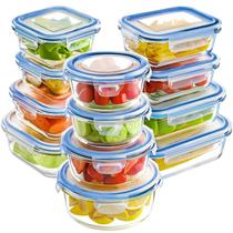 Recipientes de vidro para armazenamento de alimentos HOMBERKING 12 conjuntos Deep Blue Recipientes de vidro para armazenamento de alimentos HOMBERKING 12 conjuntos Deep Blue