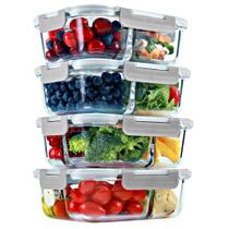 Recipientes de vidro para preparação de refeições FIT Strong & Healthy, 32 ml, 4 unidades