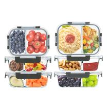 Recipientes de vidro para preparação de refeições GULFLIN 2 compartimentos 1L/750ml x6 Recipientes de vidro para preparação de refeições GULFLIN 2 compartimentos 1L/750ml x6