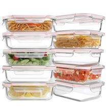 Recipientes de vidro para preparação de refeições HOMBERKING 630 ml (22 onças) x10 - rosa Recipientes de vidro para preparação de refeições HOMBERKING 630 ml (22 onças) x10 - rosa