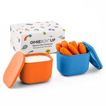 Recipientes Dips OmieBox UP, à prova de vazamentos, 130 ml, pacote com 2 unidades, azul/laranja Recipientes Dips OmieBox UP, à prova de vazamentos, 130 ml, pacote com 2 unidades, azul/laranja