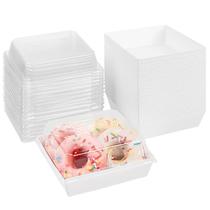 Recipientes para alimentos Caixas de charcutaria Ocmoiy 13x12x6cm 100 unidades brancas Recipientes para alimentos Caixas de charcutaria Ocmoiy 13x12x6cm 100 unidades brancas
