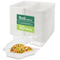 Recipientes para alimentos Clamshell Freshware, pacote com 50, 9 x 6 cm com tampas