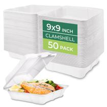 Recipientes para alimentos compostáveis Freshware 9x9cm pacote com 50