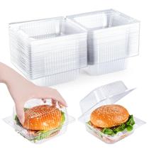 Recipientes para alimentos DJKYT 13 x 12 x 7 cm transparentes com tampa articulada, pacote com 50 Recipientes para alimentos DJKYT 13 x 12 x 7 cm transparentes com tampa articulada, pacote com 50