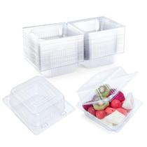 Recipientes para alimentos Evnlo, pacote com 50 unidades, clamshell plástico transparente Recipientes para alimentos Evnlo, pacote com 50 unidades, clamshell plástico transparente