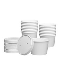 Recipientes para alimentos GUSTO 240 ml, papel branco de 25 unidades com tampas ventiladas Recipientes para alimentos GUSTO 240 ml, papel branco de 25 unidades com tampas ventiladas