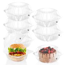 Recipientes para alimentos Hokimder, pacote com 100 unidades, Clear Clamshell, 180 ml com tampas