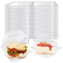 Recipientes para alimentos Jizvxe 300 unidades de plástico transparente com tampas 13,5 x 11,9 x 7,1 cm
