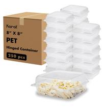 Recipientes para Alimentos Karat 20x20cm Transparentes 250 unidades Apilables