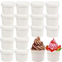 Recipientes para alimentos: papel CEZOOWYEX de 240 ml com tampas, pacote com 75