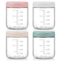 Recipientes para alimentos POIKSHARK Overnight Oats 480 ml de vidro, pacote com 4 Recipientes para alimentos POIKSHARK Overnight Oats 480 ml de vidro, pacote com 4