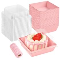 Recipientes para alimentos ZORRITA Charcuterie, pacote com 50 polegadas, 4 polegadas com tampas rosa Recipientes para alimentos ZORRITA Charcuterie, pacote com 50 polegadas, 4 polegadas com tampas rosa